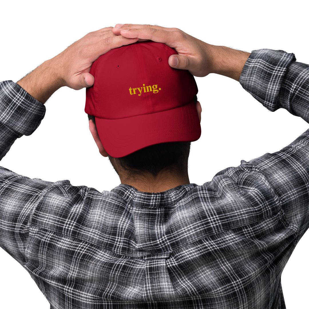 Trying: Red Dad Hat