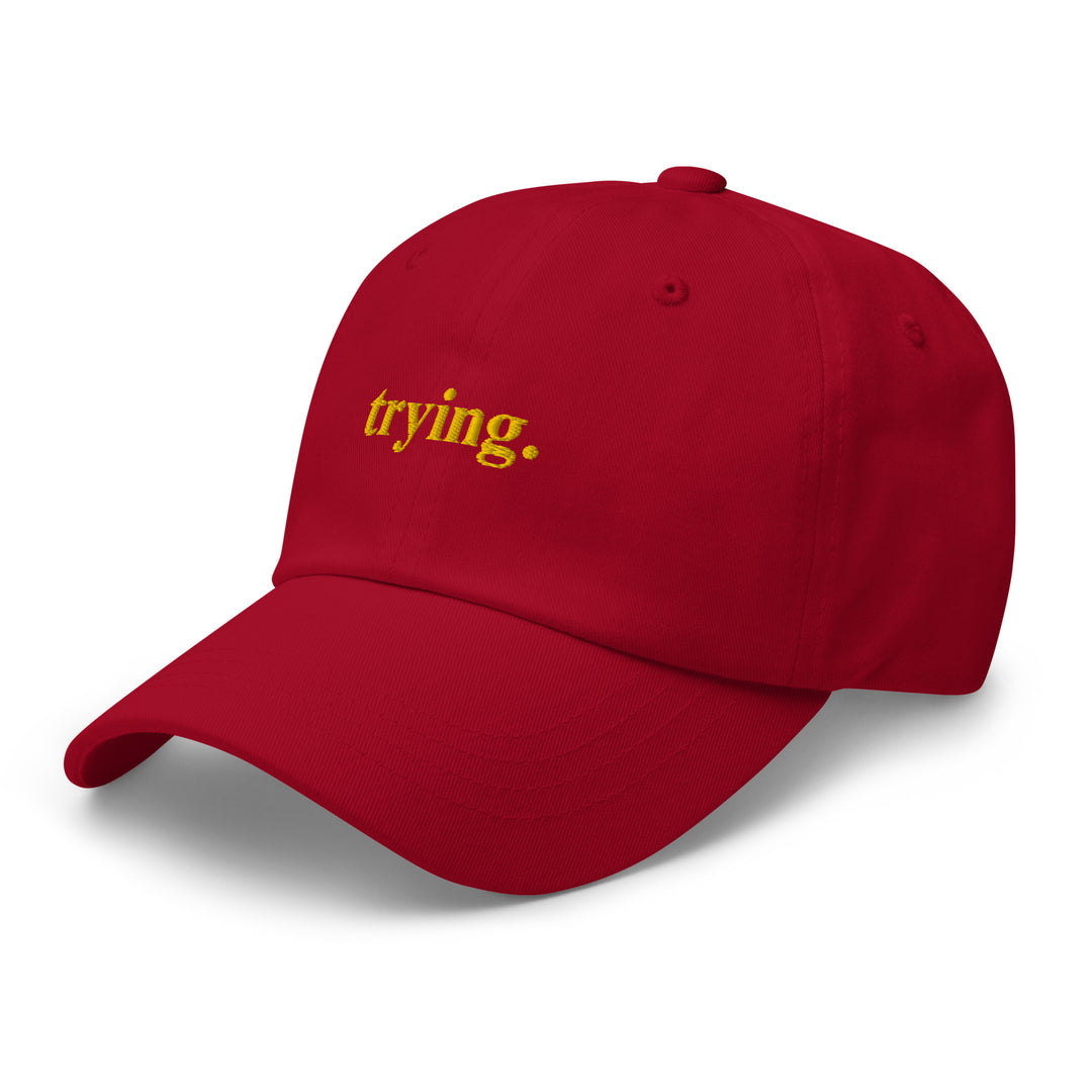 Trying: Red Dad Hat