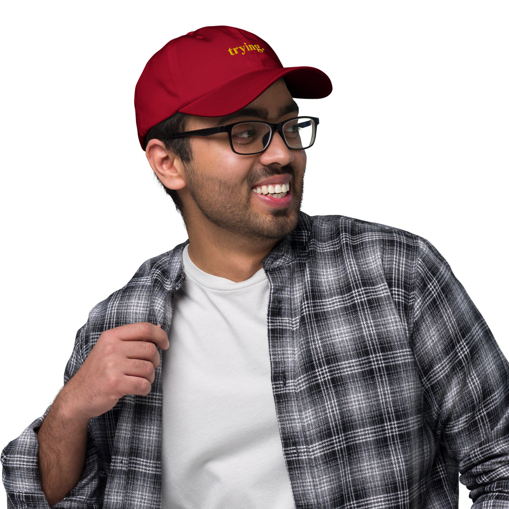 Trying: Red Dad Hat