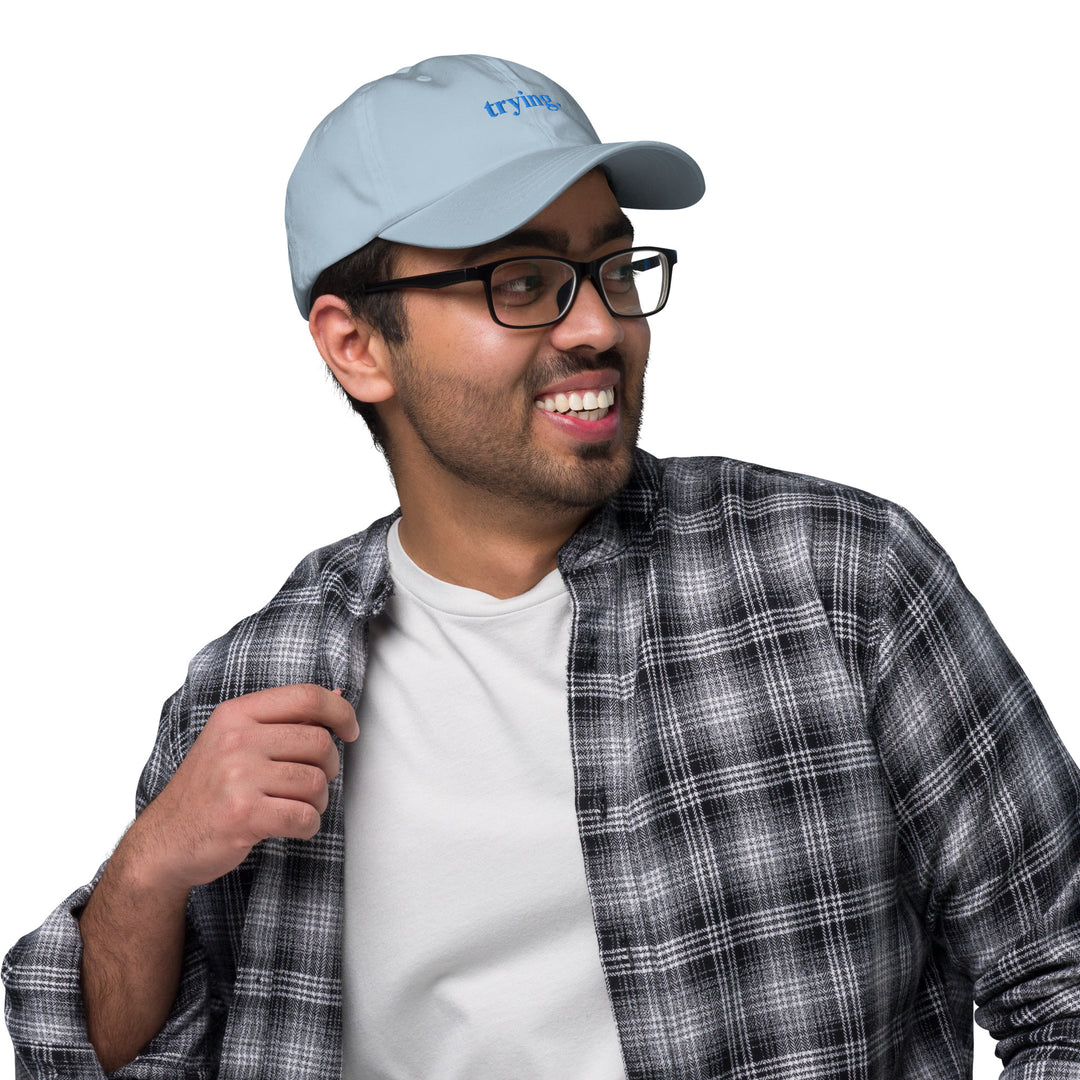 Trying: Blue Dad Hat