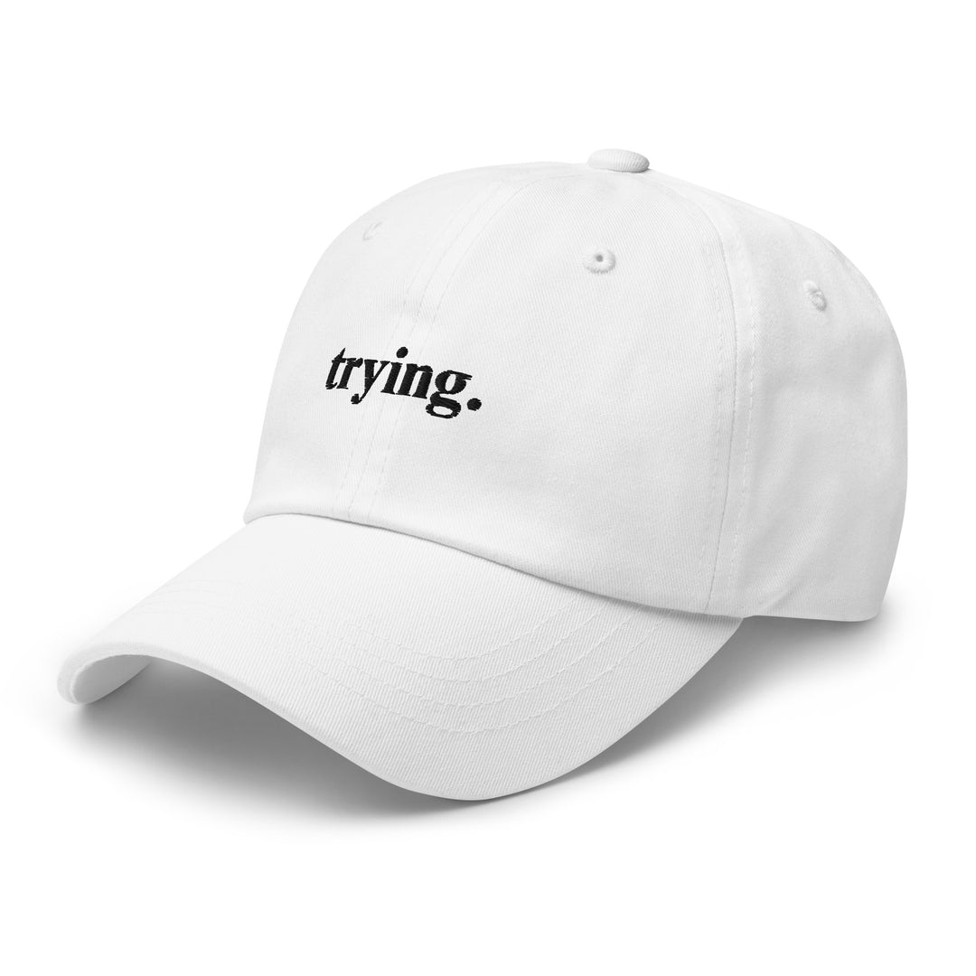 Trying: White Dad Hat