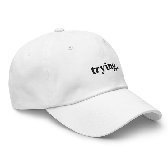 Trying: White Dad Hat