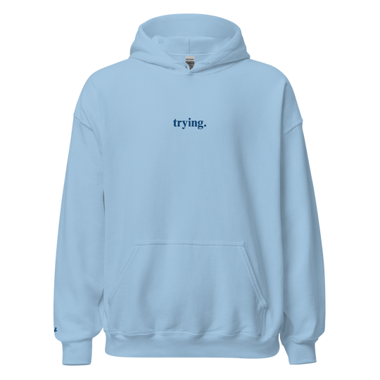 Trying: Blue Hoodie