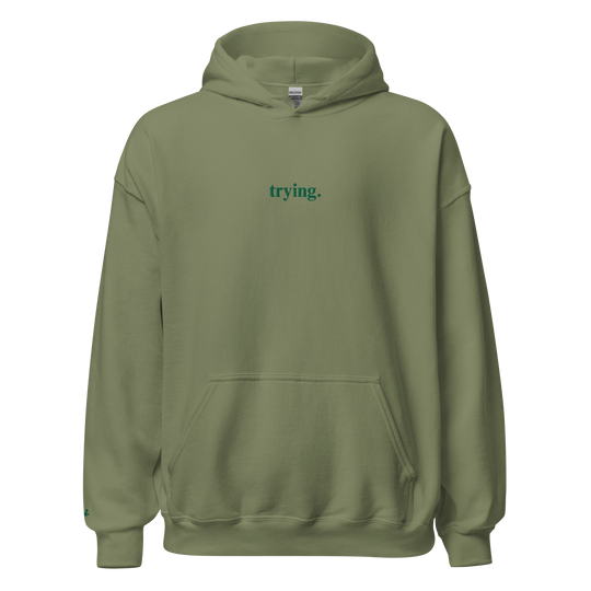 Trying: Green Hoodie