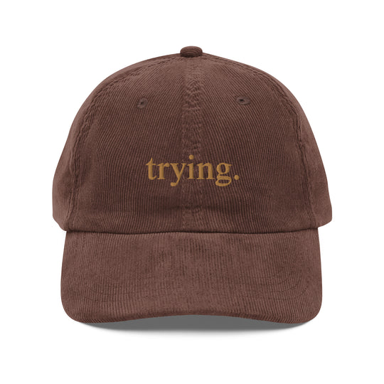 Trying: Brown Corduroy Hat