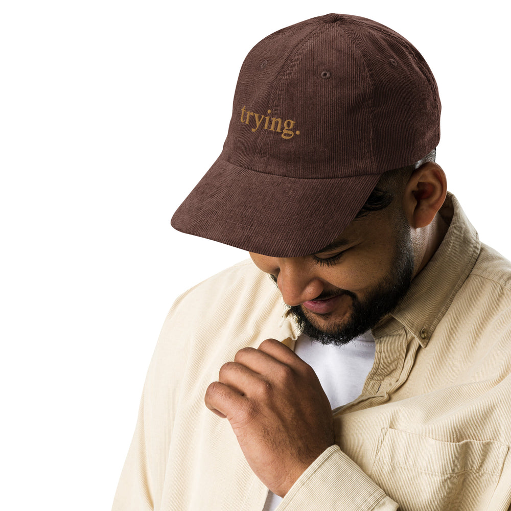 Trying: Brown Corduroy Hat